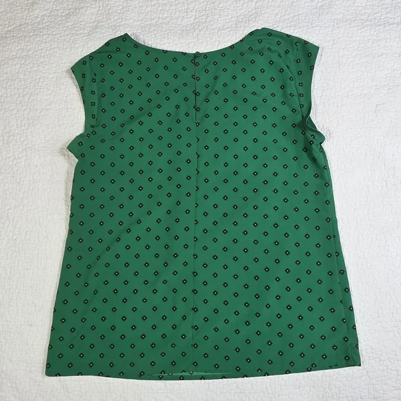 Merona Women's Green/Blue Floral Short Cap Sleeves Blouse - Sz M - Picture 2 of 7